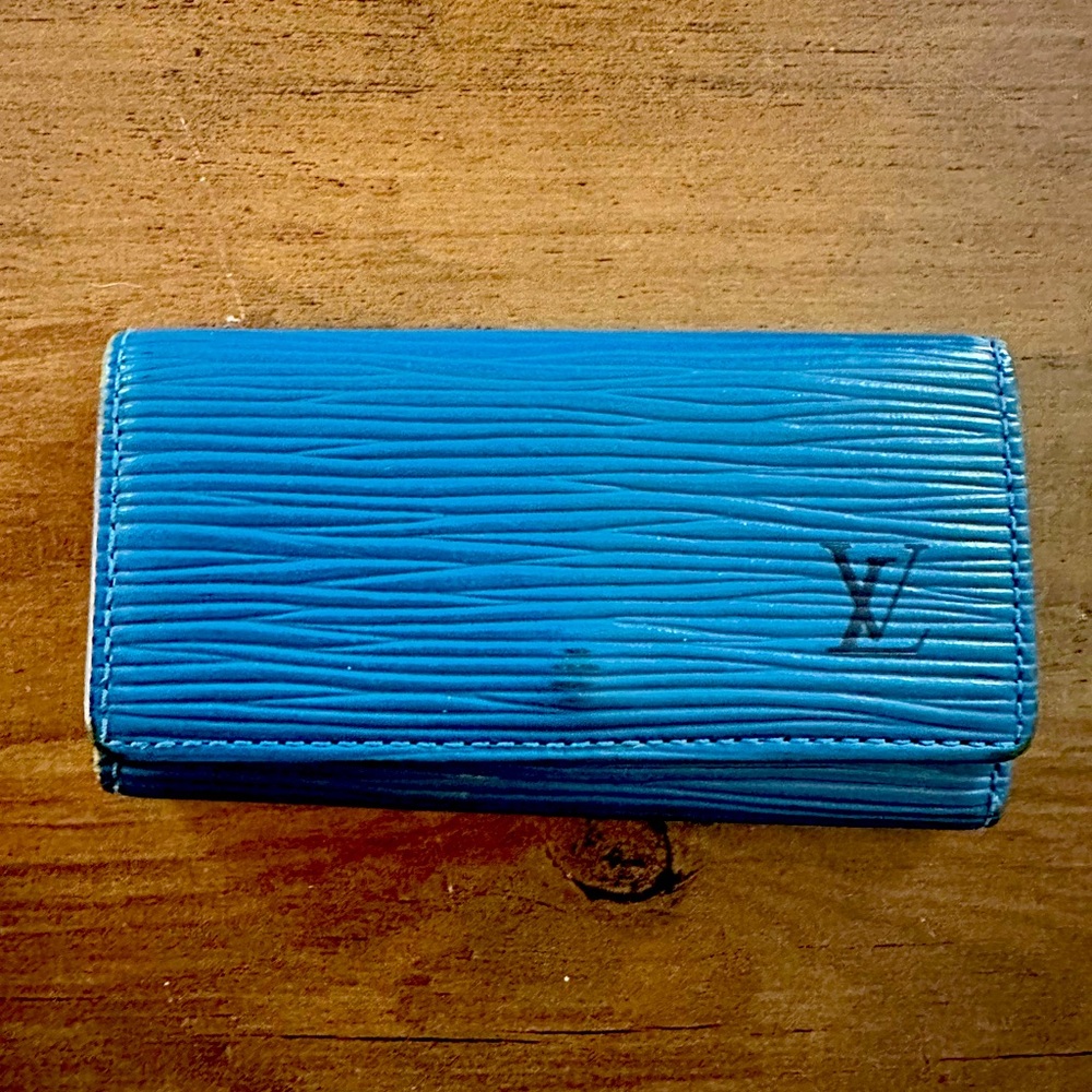 Louis Vuitton Blue Epi 4 Key Holder